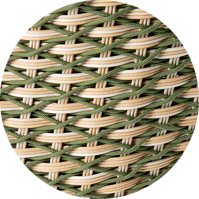 WR56 - Lightwick Natural + Round rope Olive green