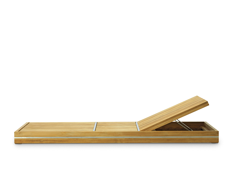 Chaise longue en teck