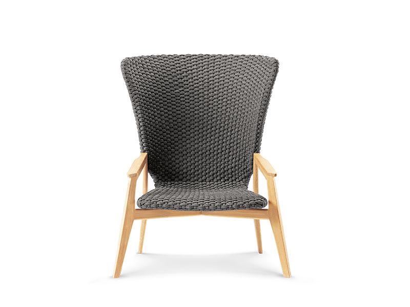Luxurious Armchair With High Back For Garden Knit Ethimo Luxurious Armchair With High Back For, High Back Lounge Chair Covers