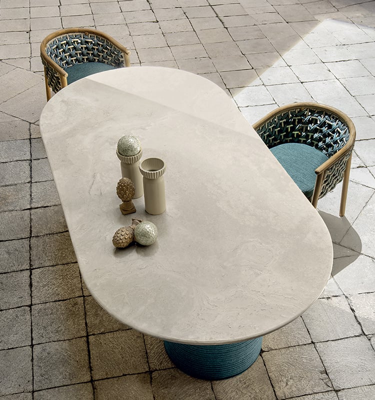 Patio Mesa de comedor oval 240x120 cm